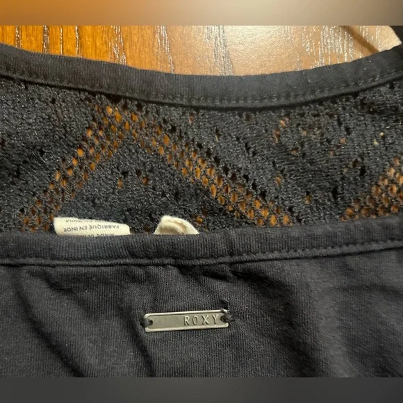 Roxy Black Halter Top with Lace Accents - Picture 7 of 7